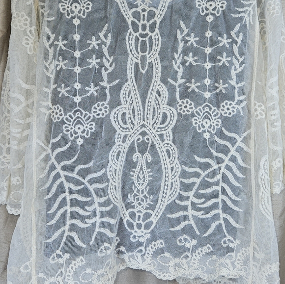 Sundance ivory white lace cardigan jacket Womens Large - Picture 5 of 11